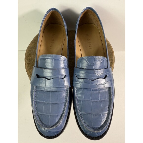 M Gemi Italian Crocodile Embossed Leather Sz 9 US EU 40 Loafer Shoe! Women’s! - Picture 1 of 12